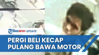 Viral Video Aksi Pria Pura-Pura Beli Kecap di Minimarket, Pulang Bawa Kabur Sepeda Motor Emak-Emak