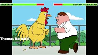 Peter Griffin vs. Ernie the Giant Chicken (First Fight) with healthbars