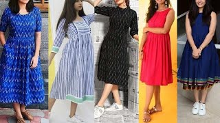 Cotton midi dress designs// Latest cotton frock designs for girls