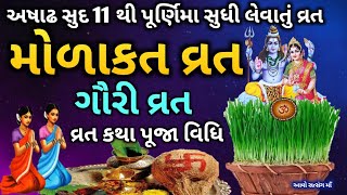 અષાઢ સુદ-11 થી પૂર્ણિમા પાંચ દિવસનુ મોળાકત ( ગૌરી ) વ્રત વિધિ કથા મહાત્મય || Gauri  Vratkatha Vidhi