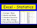 Statistics - Excel