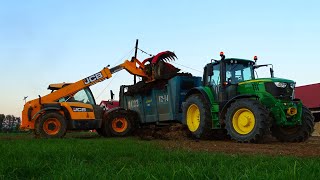 🔥Rozrzucanie obornika po kukurydzy🔥Jesień 2021🔥John Deere 6155M \u0026 Rolland V2-14 C22🌾