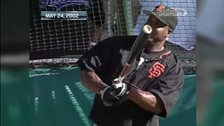 Barry Bonds hits the purple line in Coors Field.