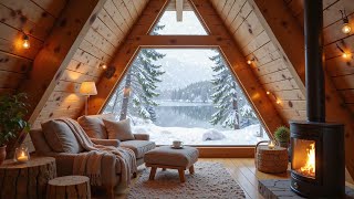 Relaxing Morning Winter in Cozy Living Room Ambience ❄️ Smooth Piano Music for Work, Relax