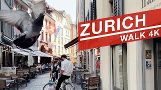 Zurich walk through Niederdorfstreet / Old Town (4K, 60), May 2022