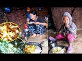 Jonson & Jina's meal time in the Shelter II Village food in the shelter@Sanjipjina