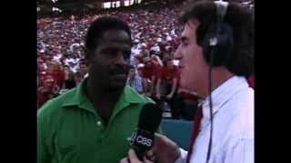 Lydell Carr interrupts Earl Campbell - 1987 OU vs Texas