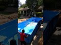 Swimming pool installation at farm New Delhi by arrdevpools made of fibreglass size 25*9.5*4 feet