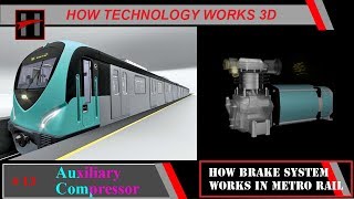 How Brake System Works in Metro Rail ( 3D Animation) #13/17 : Auxiliary Compressor