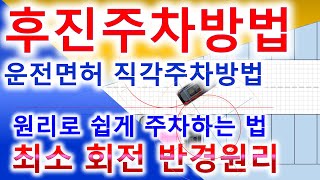 최소회전반경원의 원리를 알아야 응용이 가능, 후면 주차공식 만들기(II), 운전면허 직각주차 응용,