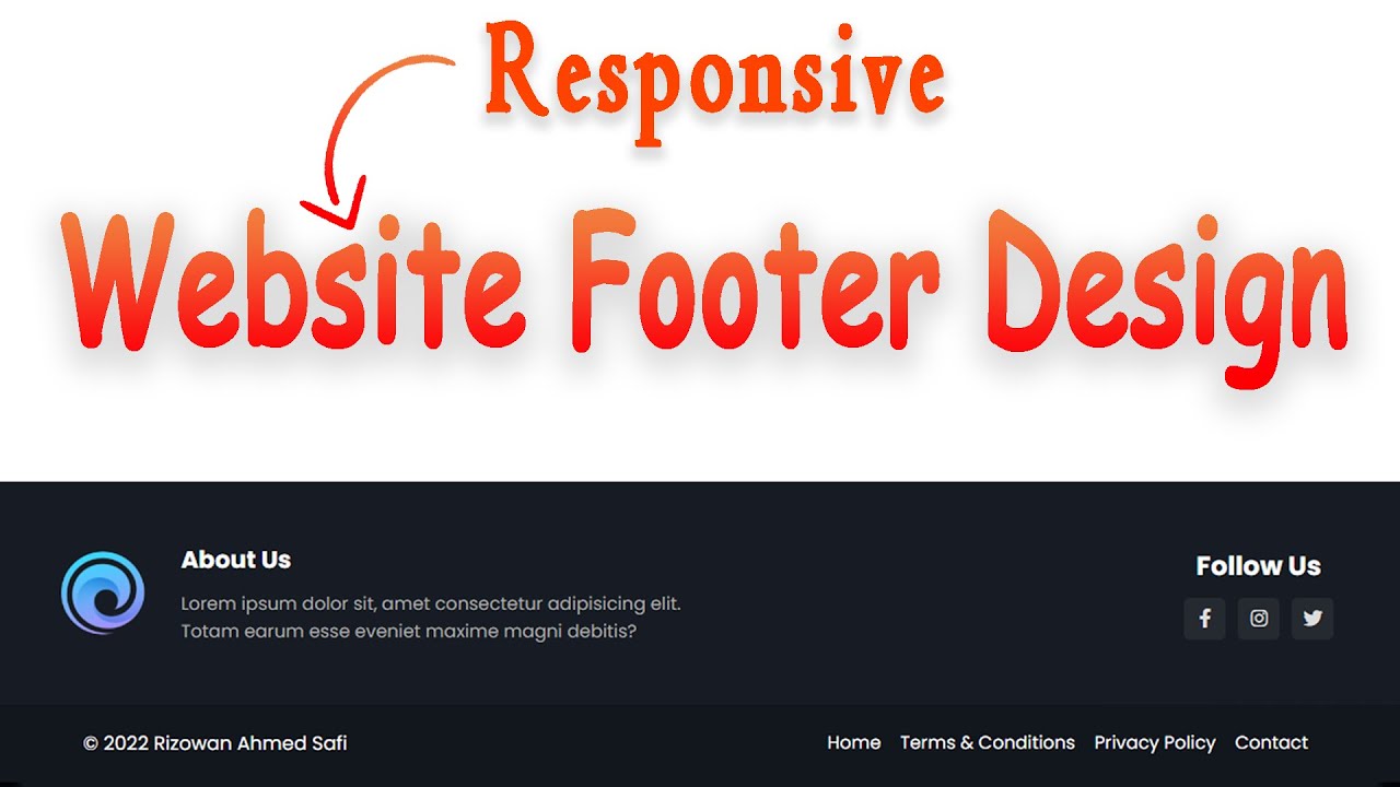 Responsive Footer Design Using HTML And CSS | Website Footer Design ...