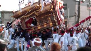 平成20年 堺市南区上神谷地区祭礼宵宮(10/10)連合曳行 泉田中4