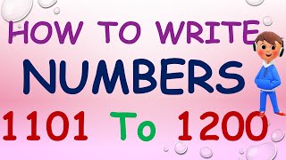 1101 To 1200 Numbers  Write 1101 To 1200 Numbers  Pronounce 1101 To 1200 Numbers Numbers 1101 To1200