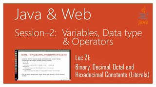 Integers in Java | Part 2 | Binary, Decimal, Octal and Hexadecimal Constants (Literals)