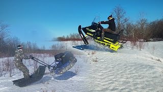 Мини снегоход Азимут и мотобуксировщик Бурлак