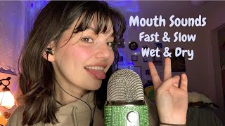 ASMR | Upclose Fast and Slow Mouth Sounds (Wet and Dry) and Hand Movements || Pure Mouth Sounds