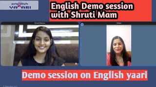 English Demo session with Shruti Sharma@English yaari