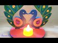 peacock tea light stand diwali decoration ideas