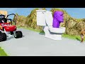 transporting pixar cars u0026 fruits with colored u0026 john deere vs claas vs tractors beamng.drive 962