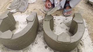 How to make readymade concrete cement stove .