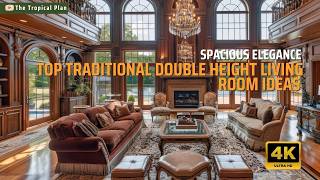 Spacious Traditional Double-Height Living Room Design Ideas