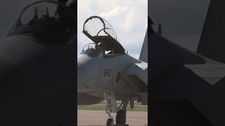 目視で確認！エンジン始動後にエアインテークをチェックするF-15Jパイロット Pilot checking air intakes #自衛隊 #航空自衛隊 #戦闘機 #jetfighter