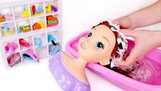 PRINCESS HAIRSTYLES 👑💦 Sofia the First Gets Beauty Treatment in Beauty Salon | Videos For Kids