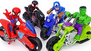 Marvel Avengers Hulk Smash Tank, Spider-Man Swinging Speeder motorcycle! Run! | DuDuPopTOY