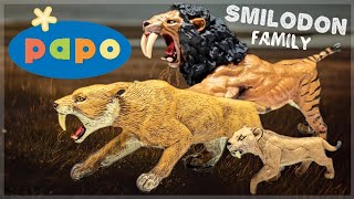 Papo Smilodon Family Review!!! Cub, Roaring \u0026 stalking!