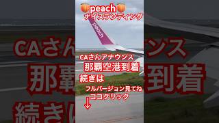 那覇空港　まもなく　着陸　CA　さん　アナウンス　字幕　付き　Peach　ピーチ　着陸態勢　強風のため　ふらふらしてます。　2022年12月23日　ショート🔥続きはフルバージョン見てね🔥