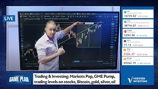 Trading & Investing: Markets Pop, GME Pump, trading levels on stocks, Bitcoin, gold, silver, oil