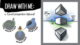 How to draw 2 point perspective from 3 points of view