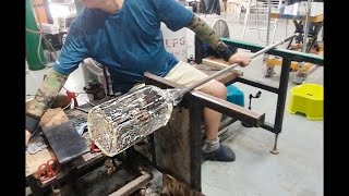 유리공예 사각 유리병 만들기 Making Korean Glass Crafts Large Square Glass Bottle