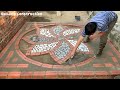 Brick Floor Design  Unique Tile Floor Design Ideas In The Garden As A Play Area