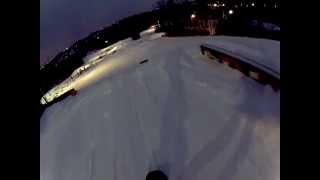 Down box, Rail to drop. Chicopee Terrain Park 2014