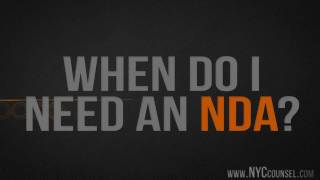 When do I need an NDA (Non Disclosure Agreement)?