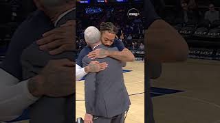 All love between Derrick Rose & Mike Breen 🧡💙 #nba #knicks #basketball #nyc#basketball #nyc