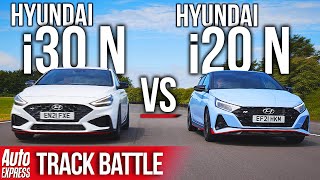Hyundai i20 N vs Hyundai i30 N: Steve Sutcliffe track battle | Auto Express
