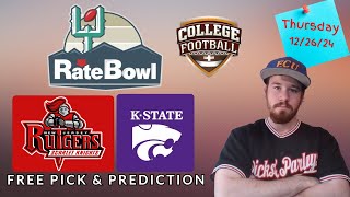 College Football Free Pick - Rutgers vs Kansas State - Thursday 12/26/24 | Picks And Parlays