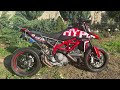 ducati hypermotard 950 transformation givi v56 case with dynamic lights packed into the campervan