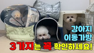 강아지 상황에 맞게 가방 선택하기 | 구매 전 꼭 해야 하는 체크 포인트 | 가방별 장단점