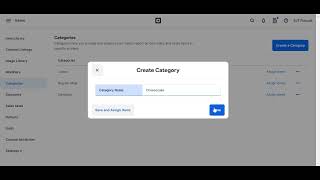 Orda - Create Categories in Square Dashboard