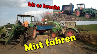 Mist fahren bis es Kracht | Deutz 5006 kämpft mit den Mist | Fendt 106 guckt zu | Grüner Wolf Kanal