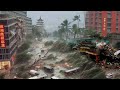 Right Now in Hainan, China! 900,000 people evacuated, Super Typhoon destroys entire island