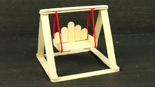 How to Make a Popsicle Stick Swing | DIY Ice Cream Sticks Swing | School Project Craft Ideas