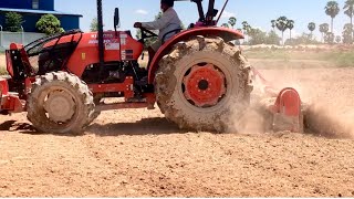 Best Tractor M6040SU Flowing Field| Farmer Working At Field By Tractor Kubota M6040SU