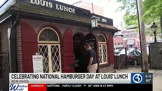 Celebrating National Hamburger Day at Louis' Lunch in New Haven