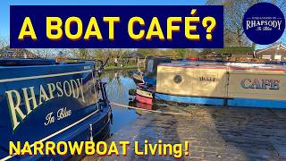 We visit a Famous CAFÉ BOAT … AND We get SNOW! | NARROWBOAT Living Ep137