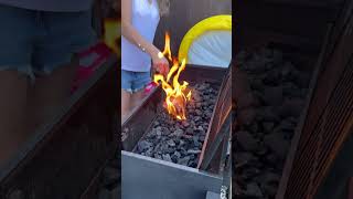 How to light a BBQ grill with charcoal #shorts