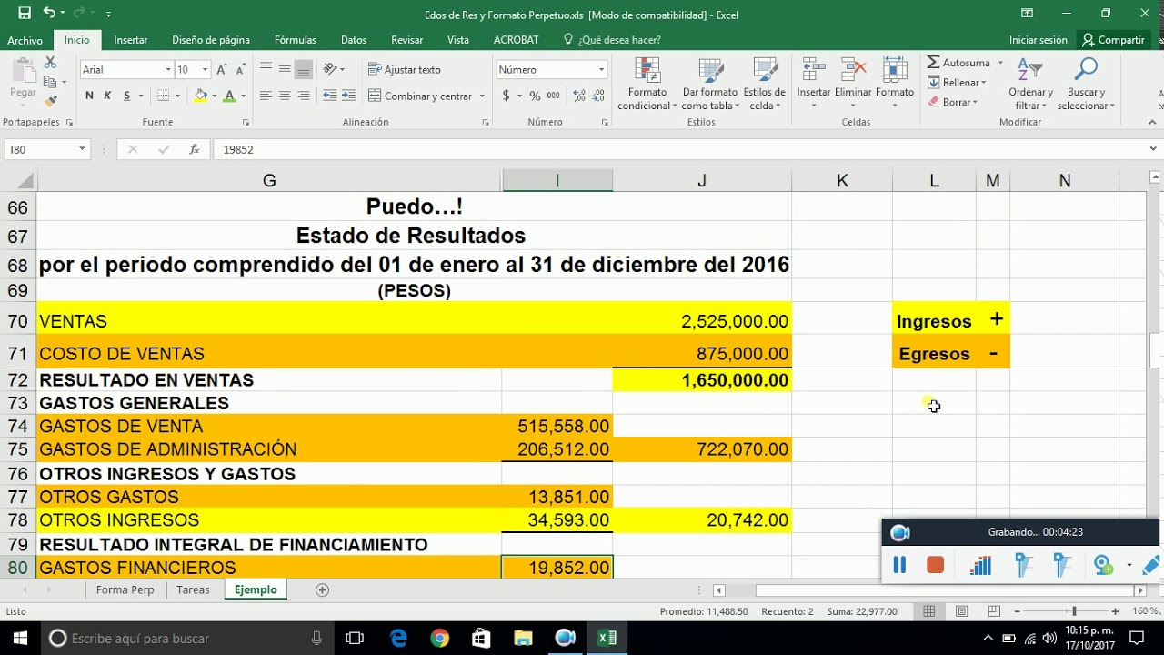 Formato Básico Del Estado De Resultados - YouTube